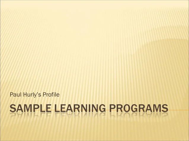 Sample Learning Programs Ppt - Perfect Retina Ocean Arts | Free Download