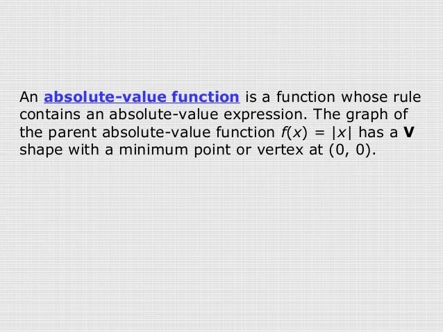 Absolute value functions