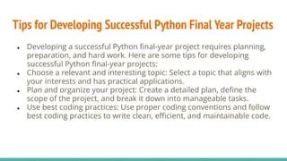 Ppt A Comprehensive Guide Of Python Final Year Projects With Source - Ocean Designs - Premium 4K Collection