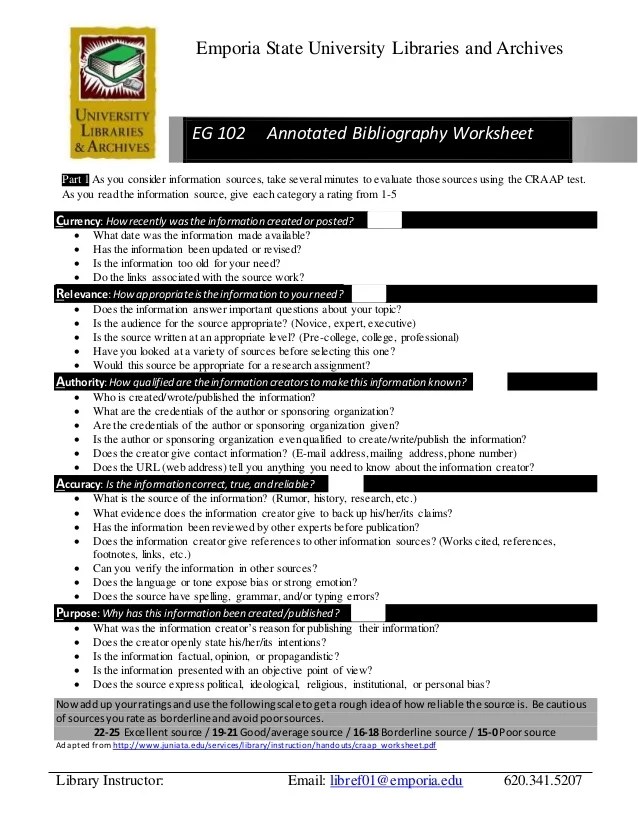 An annotation is a note, comment, or statement of the key ideas in a text or in a portion of a text, which helps a student comprehend the subject. Annotated Bibliography Worksheet