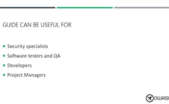 Applying OWASP Web Security Testing Guide (OWSTG) | PPT