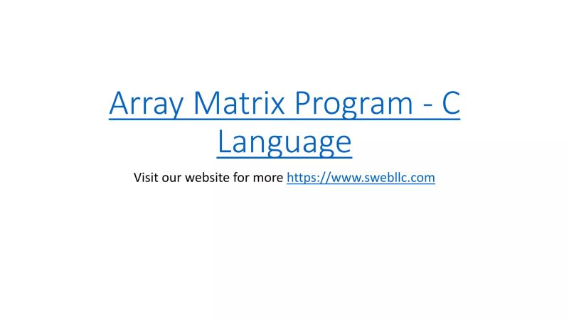 Array Matrix Example Programs C Language Ppt - Retina Geometric Illustrations for Desktop