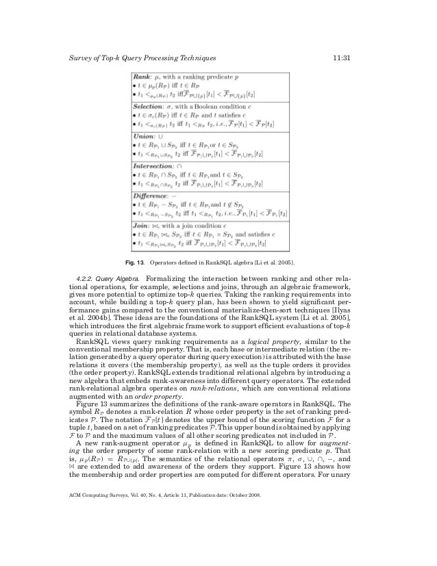 A Survey Of Top K Query Processing Techniques In Relational Database - Best City Illustrations in Desktop