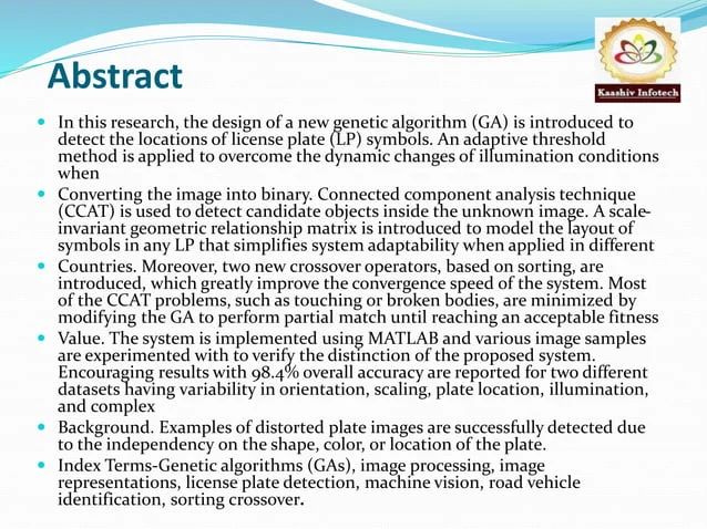 Localization Of License Plate Number Using Dynamic Image Processing Techniques And Genetic Algorithm - Abstract Art Collection - High Resolution Quality
