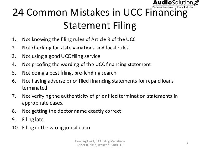 UCC - ucc financing statement UCC - ucc financing statement