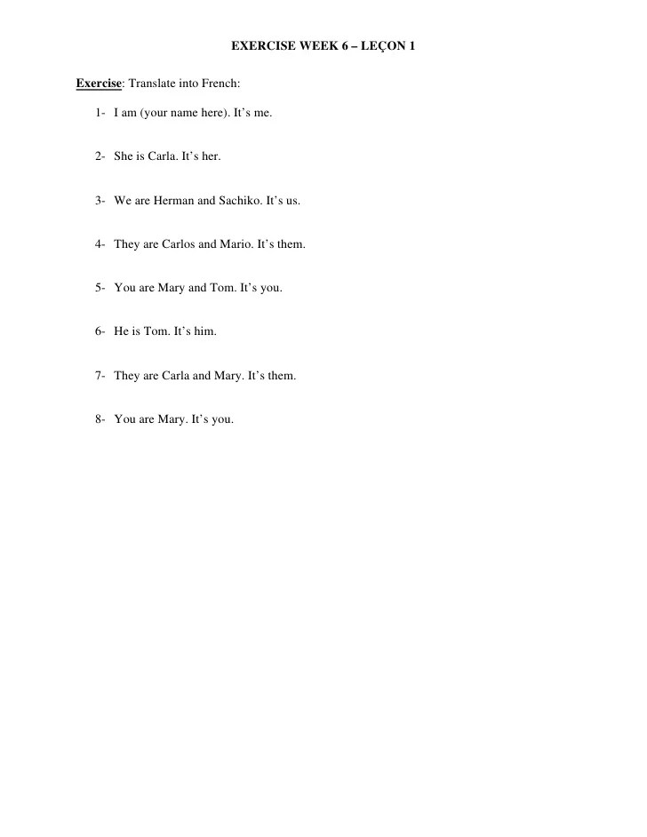 Basic french exercises