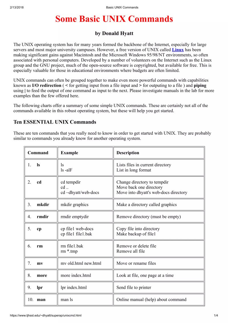 Basic unix commands1 | PDF