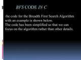 Breadth First Search Algorithm With Code Ppt