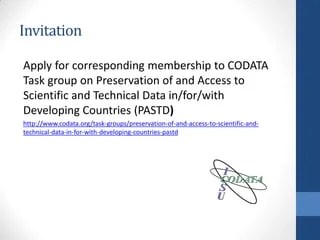 The sig was set up in response to the findings of the 2013 ifla trend report. Codata International Training Workshop In Big Data For Science For Re