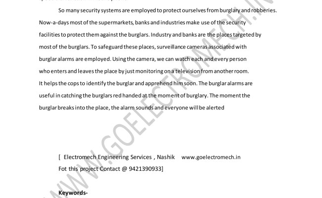 Burglar Alarm Using Arduino And Pir Sensor With Sms Alarm Using Gsm | DOCX