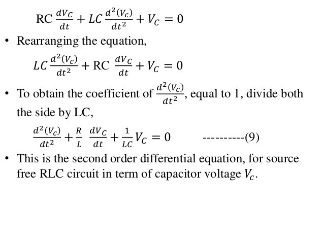 Time Domain Response Of Second Order Linear Circuit