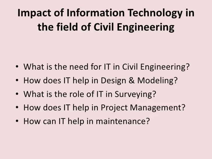 Impact Of It In Civil Engineering