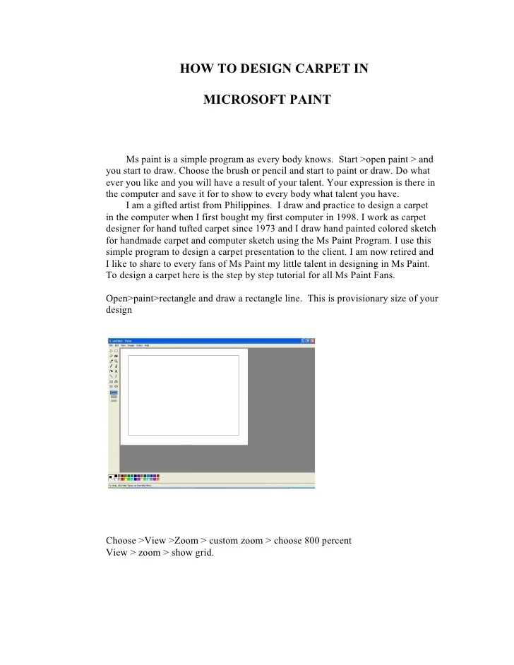 pic Ms Paint Grid Size how to design carpet in ms paint