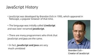 Js Basics Pptx Basic Javascript History Of Js Javascript Was Invented By Brendan Eich In 1995 - Best Sunset Images in Ultra HD