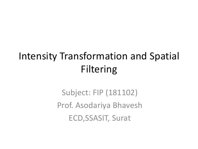 Digital Image Processing Chapter 3 Image Enhancement In 