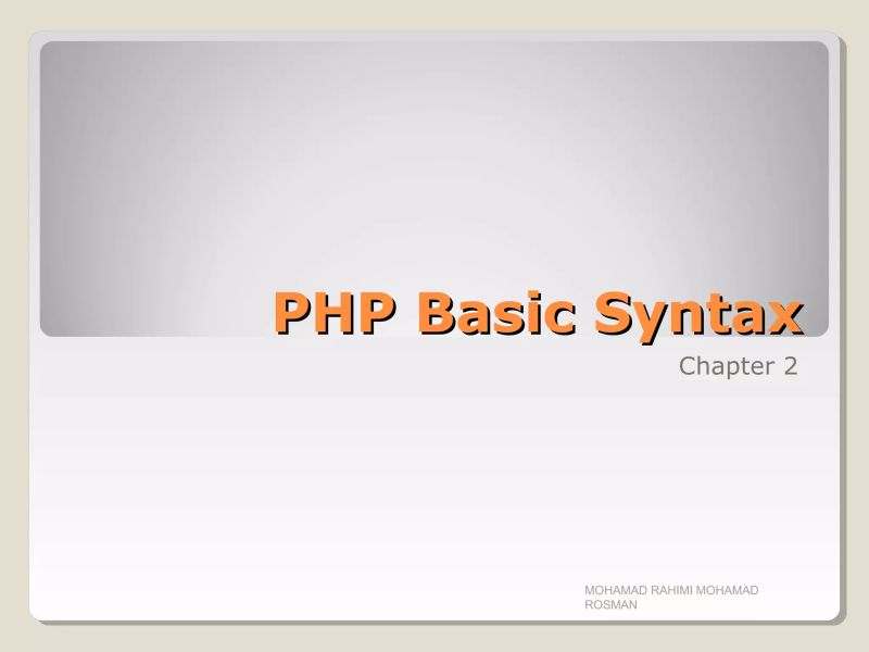 Chapter 02 Php Basic Syntax Ppt - Best Vintage Illustrations in HD