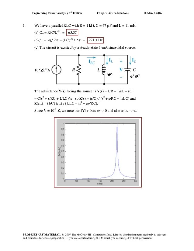 Chapter 16 Solutions To Exercises Engineering Circuit