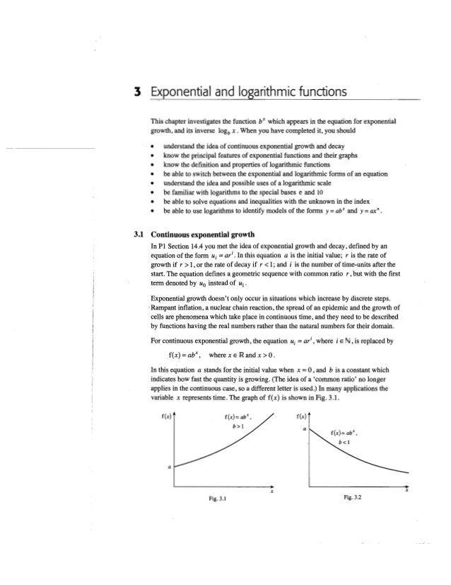 Algebra Ii Practice Test Exponential And Log Functions Part Ii If 0 Exponential functions have one horizontal asymptote and no vertical asymptotes.