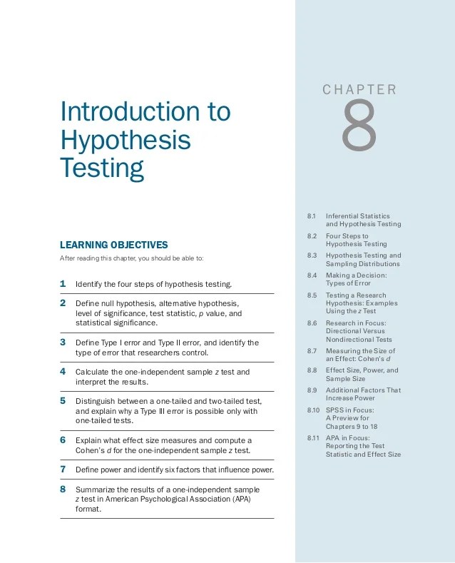 Hypothesis Testing A Hypothesis Is A Conjecture About 