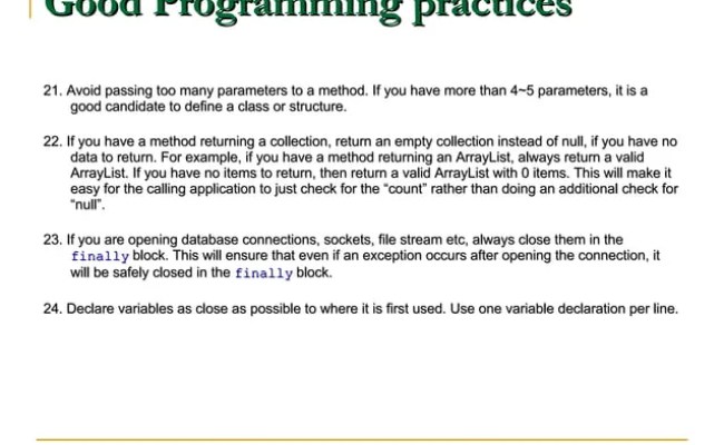 Coding Best Practices | PPS | Programming Languages | Computing