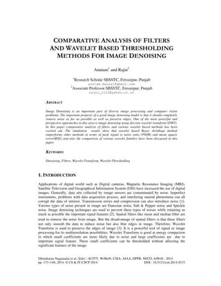 Figure 4 From Comparative Analysis Of Filters And Wavelet Based Thresholding Methods For Image - Professional 8K Nature Arts | Free Download