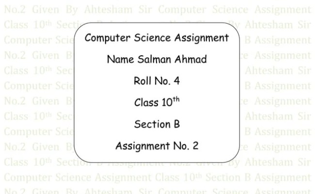 Computer Science Assignment 2 | DOCX