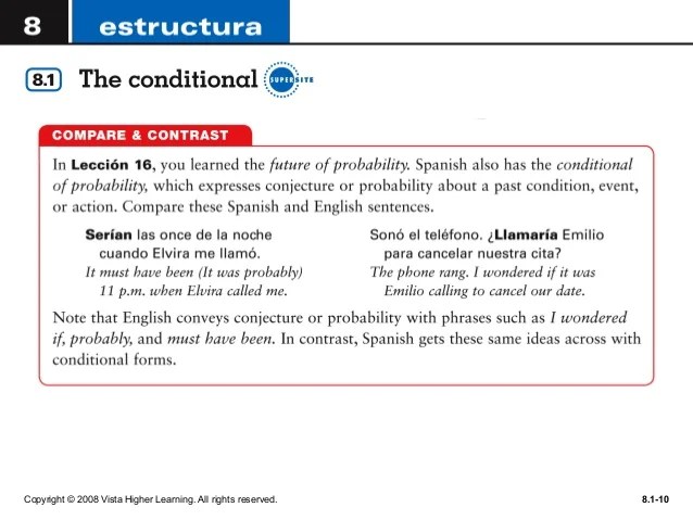 Conditional tense Conditional tense