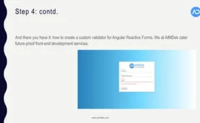 Creating Custom Validators On Reactive Forms Using Angular 6 | PPT