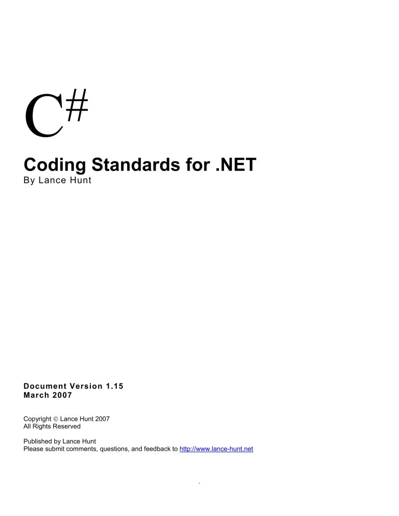 C Sharp Codingstandards Pdf - Premium Light Illustration Gallery - 8K