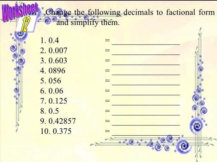 decimal numbers part 2