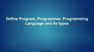 1 Define Program Programmer Programming Language And Its Type Lea - Ocean Patterns - Premium HD Collection