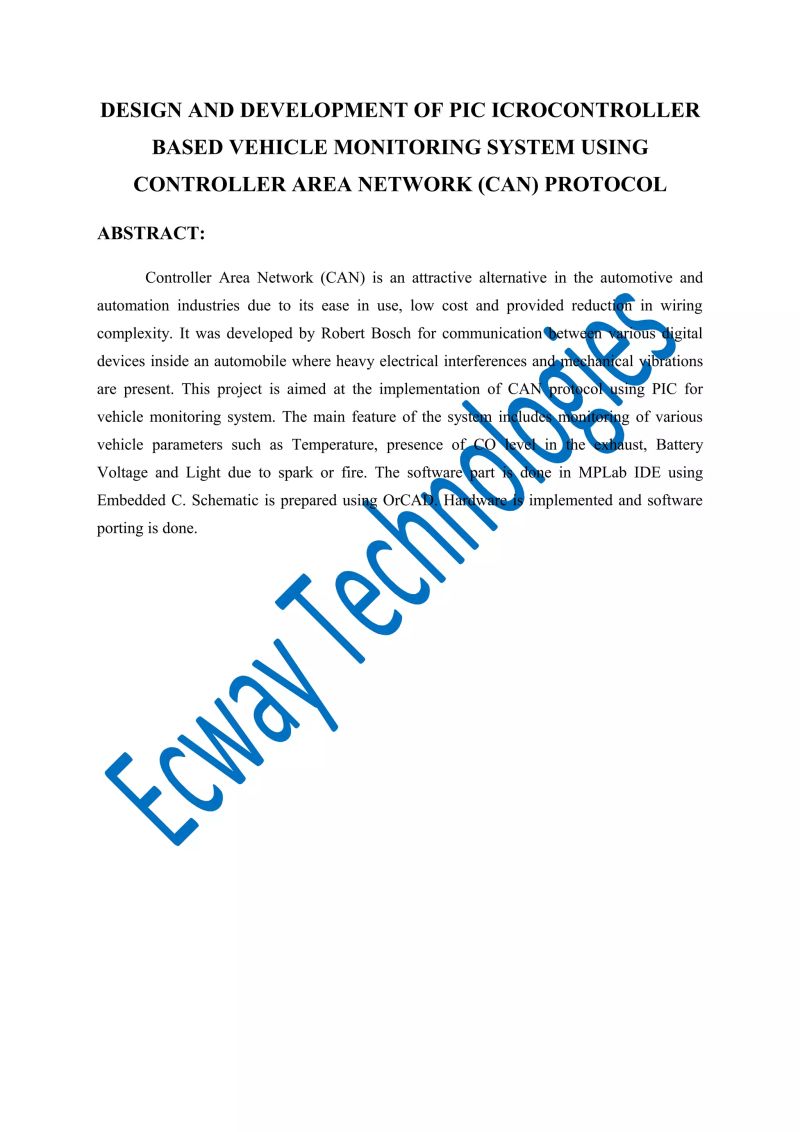 Design And Development Of Pic Microcontroller Based Vehicle Monitoring - Premium Vintage Image Gallery - Desktop