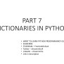 PART 7 - Python Tutorial | Dictionaries In Python With Examples | PPTX