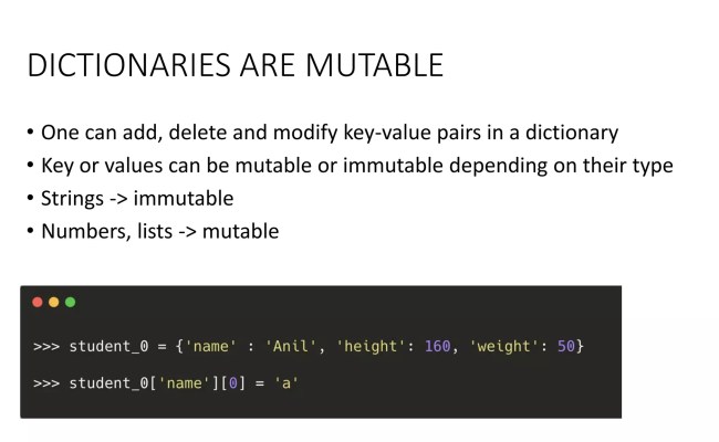 PART 7 - Python Tutorial | Dictionaries In Python With Examples | PPTX
