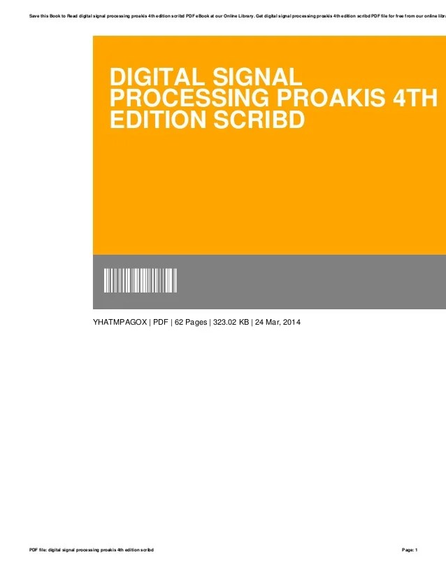 Dsp Proakis 4th Edition 6Digital Signal Processing By Proakis And Manolakis 4th Edition Free.