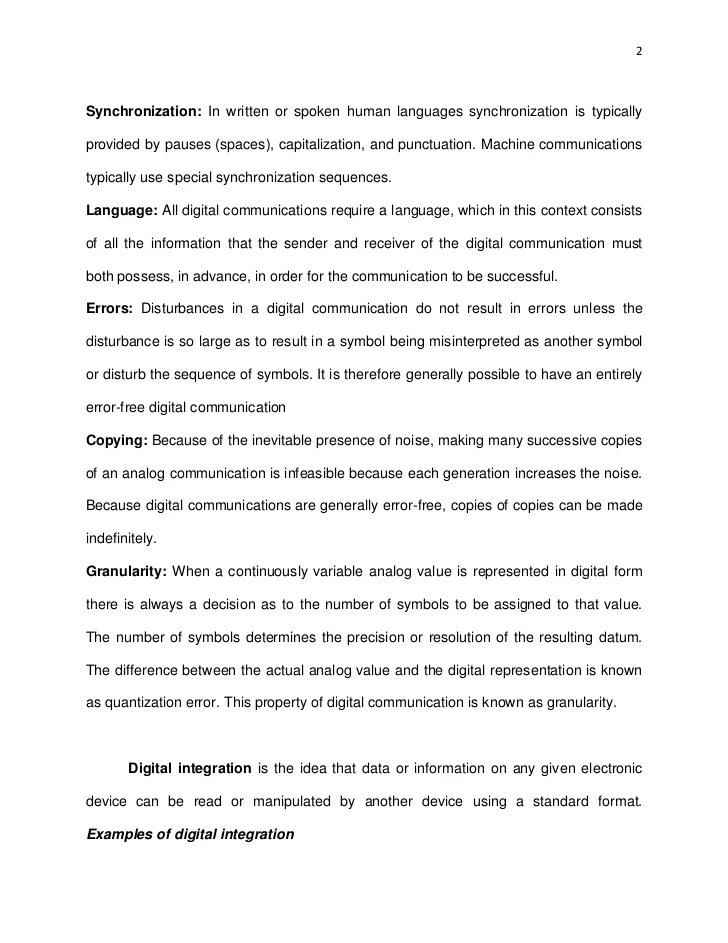 Consequences Of Integration In Digital System Designs