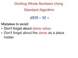 Dividing Using Standard Algorithm Ppt