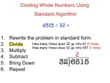Dividing Using Standard Algorithm Ppt