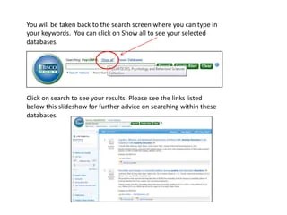 Ebsco database searching