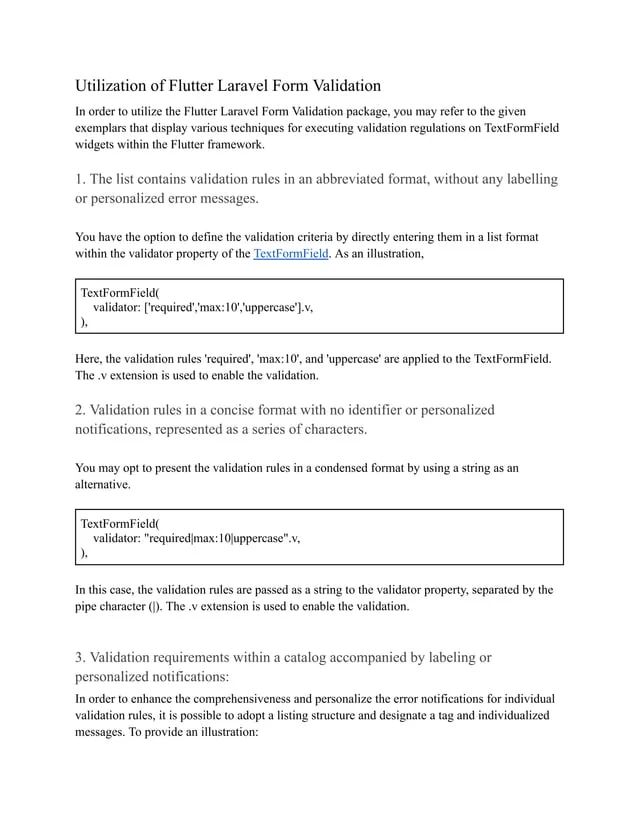 Ppt Form Validation In Flutter With Laravel Form Validation Syntax Powerpoint Presentation - Classic Nature Photo - 4K