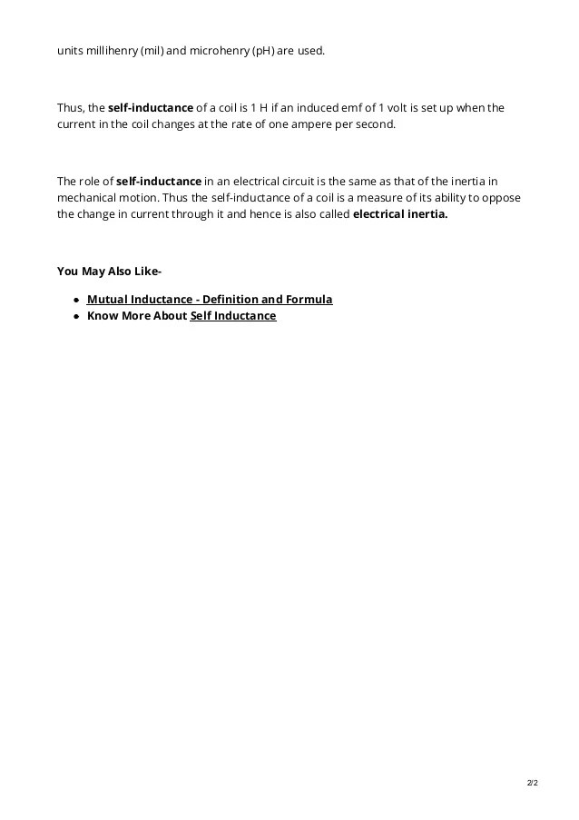 Electricalnotes4u Com Self Inductance Definition And Formula