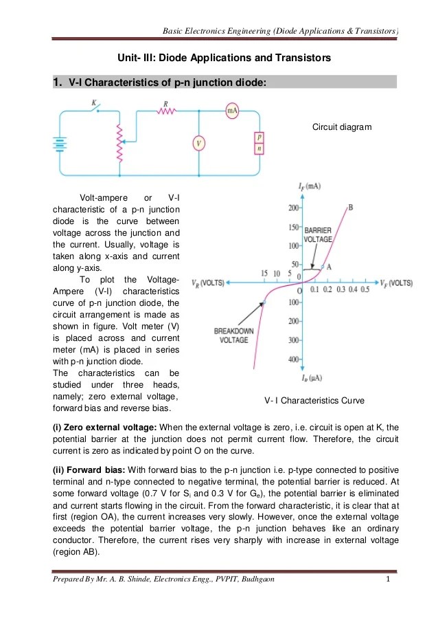 Diode Applications Transistor Basics