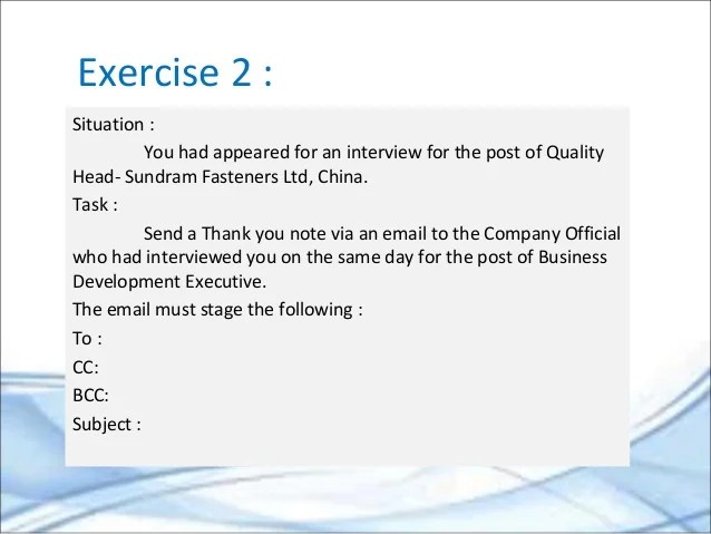 email writing skills training exercise