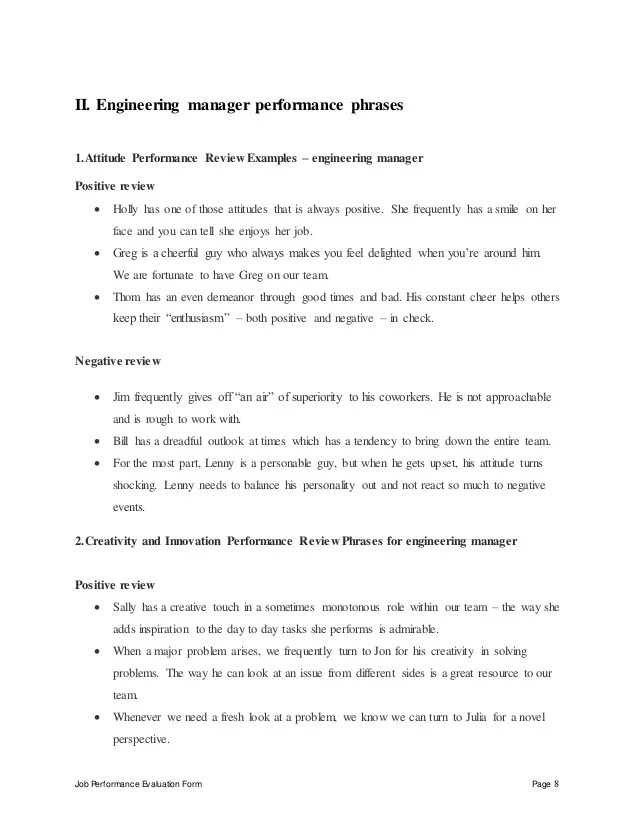 Engineering Manager Performance Appraisal