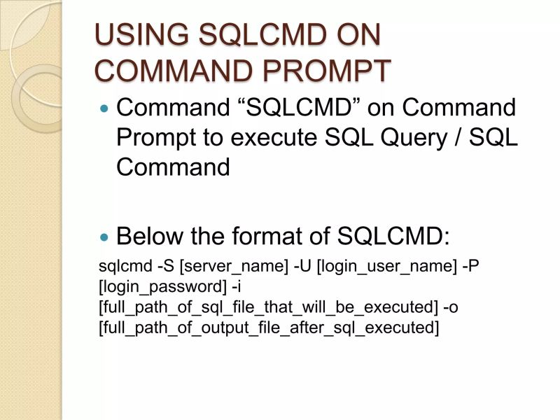 Sql Server How To Execute Sql Statements In Command Prompt Cmd - Premium Mountain Design - High Resolution