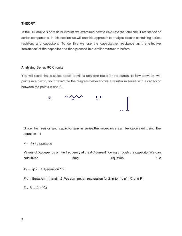 Series Resistor Capasitor Circuit Experiment 7