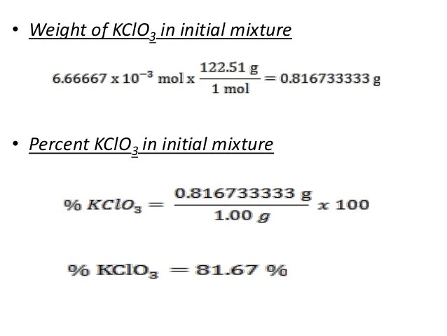 Experiment 2: Molar Volume Of Oxygen Experiment 2: Molar Volume Of Oxygen