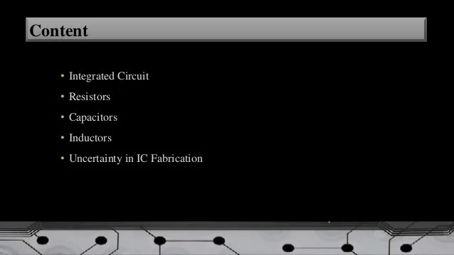 Fabrication Of Passive Elements