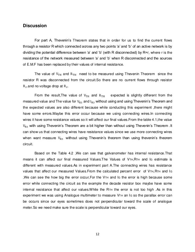 Thevenin S Theorem And Wheatstone Bridge Experiment 4