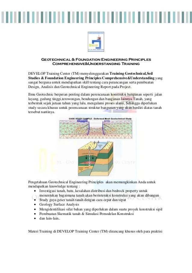 Geotechnical Foundation Engineering Principles Training